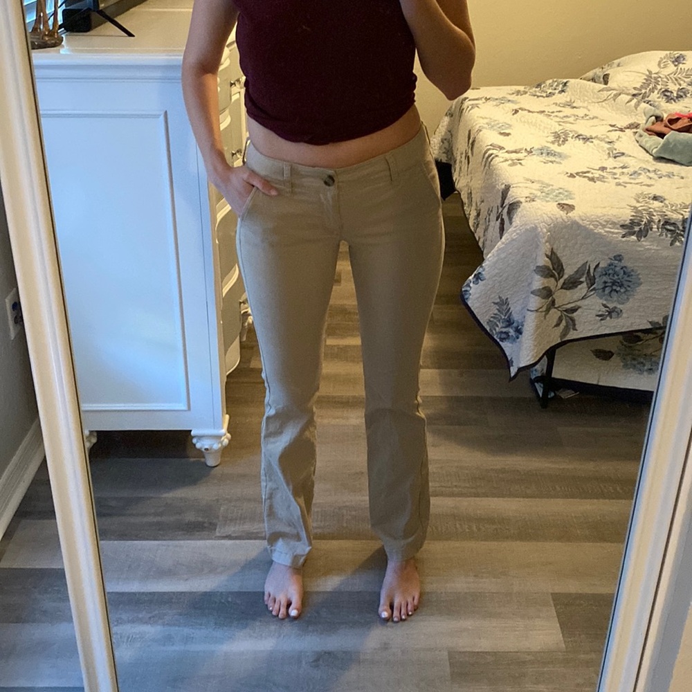 American Eagle Stretch kick boot khaki pants